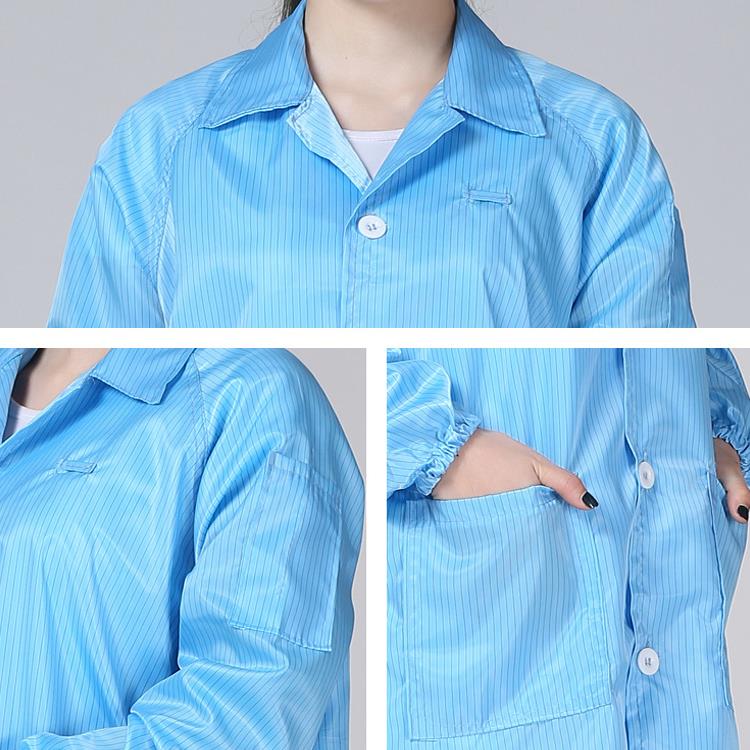 Cleanroom antistatic unisex esd lab lab coat gaun smock details.jpg